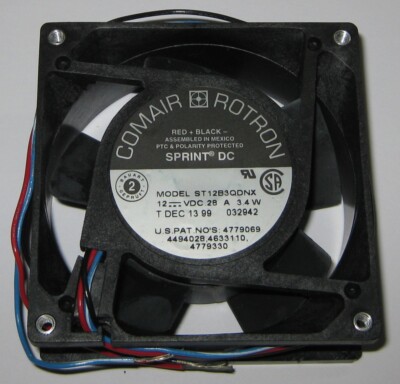 Comair Rotron ST12B3QDBX 80 mm Electric Fan - 24 V DC - 34 CFM - 12'' Bare Leads