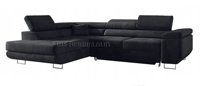 JMS FURNITURE Corner sofa bed ANTONY __ Velvet__ FAST DELIVERY - Delivery to Scotland !