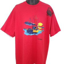 Vintage Florida Sailing T Shirt Mens Size 2XL 90s Sailboat Sunset Made In USA