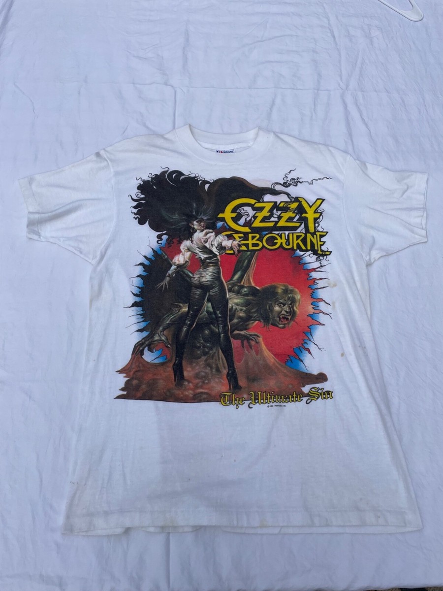 1986 オジオズボーン　ビンテージTシャツ XL ULTIMATE TOUR Vintage 1986 Ozzy Osbourne Ultimate Sin Tour T-Shirt – Mills