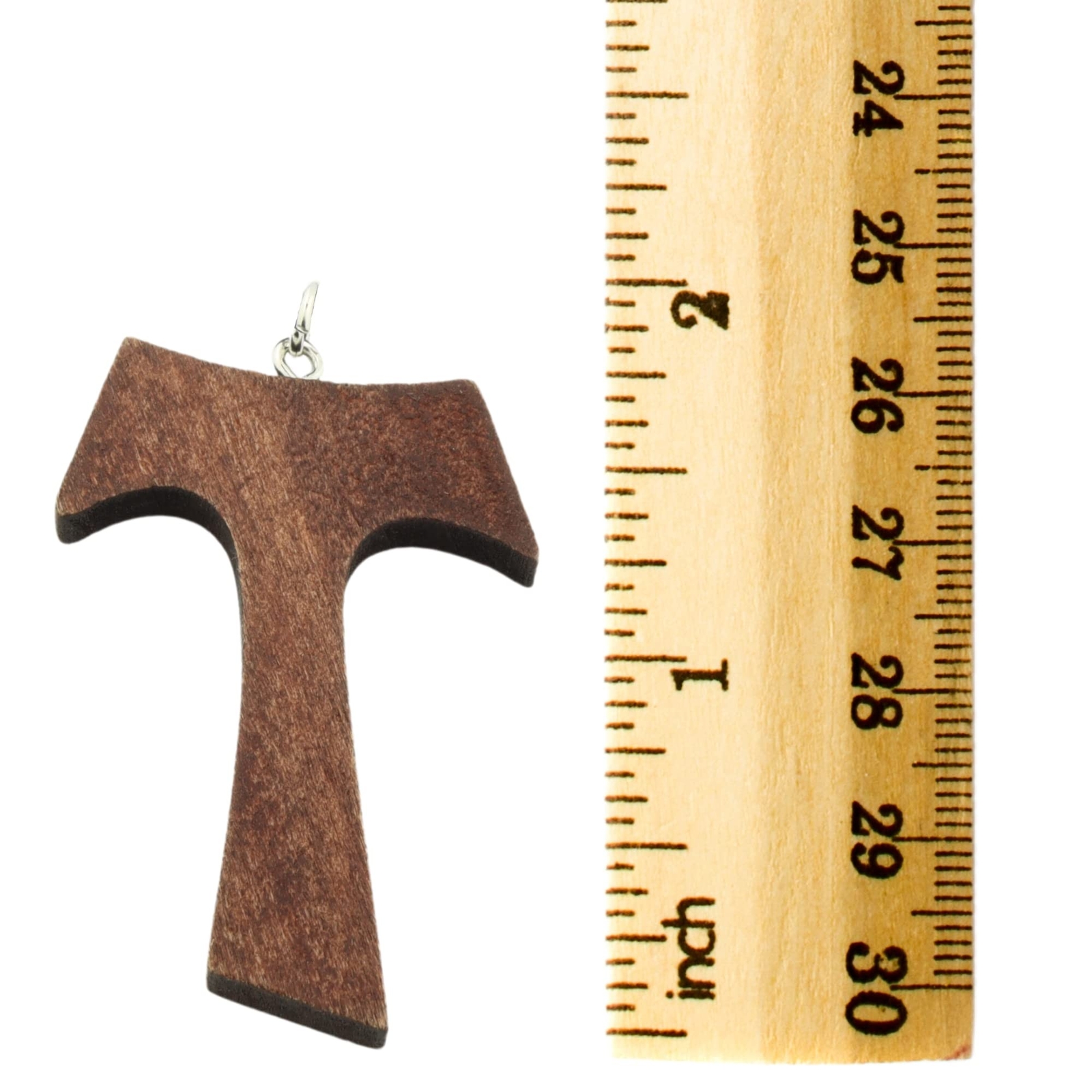 Needzo Wooden Franciscan Tau Accessory, Cross Pendant Necklace, Religious Gif...