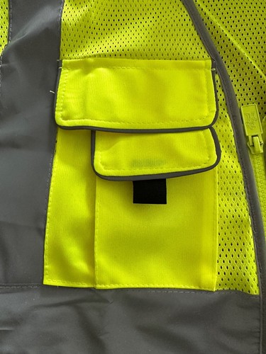 Mesh High Visibility Safety Vest, ANSI/ ISEA 107-2010 With 5 Pockets - Picture 7 of 7
