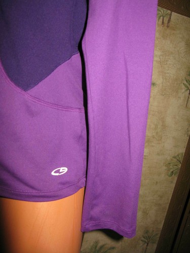 CHAMPION C9 LONG SLEEVE ATHLETIC SHIRT PURPLE MEDIUM REFLECTIVE FITTED - Picture 7 of 8