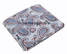 5 Yard Indian Cotton Multicolor Fabric Block Paisley Print Dressmaking Fabric