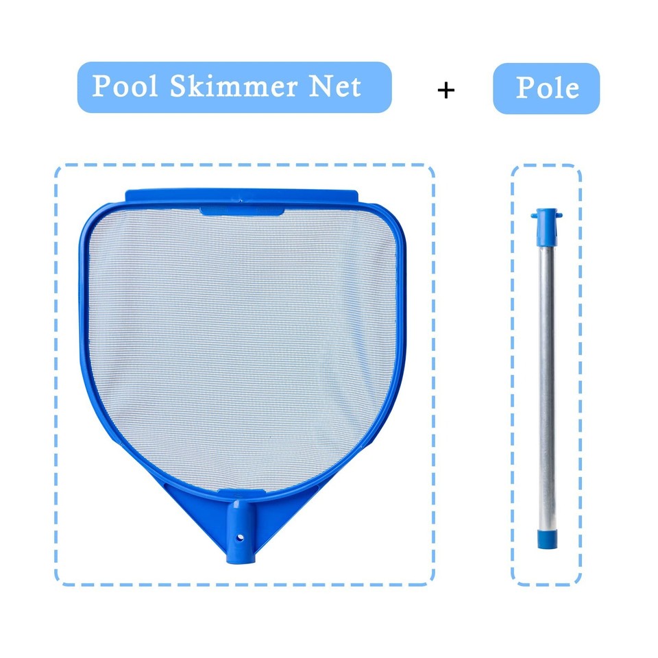 Pool Skimmer, Spa Hot Tub Skimmer Net with Pole 26'' Ultra Fine Mesh