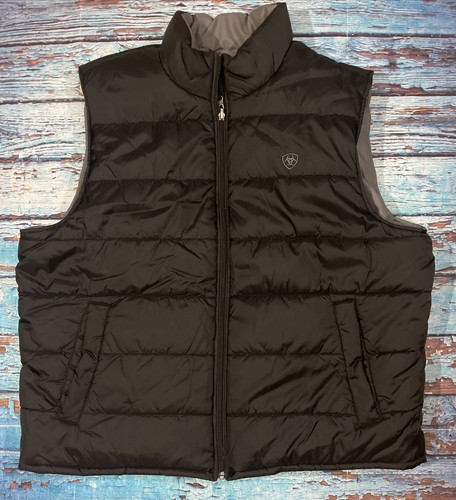 Mens ARIAT Puffer Vest Size 2X Black 