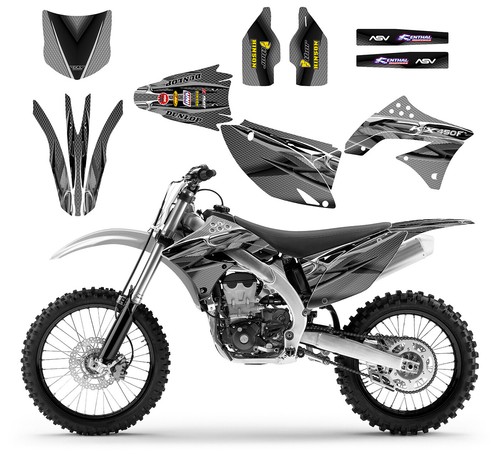 KX450F 2010 2011 KXF450 kit de gráficos 24 mil vinilo de carreras #5815 verde púrpura - Imagen 3 de 9