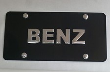 Mercedes Benz Chrome Emblem Badge Black License Plate Tag