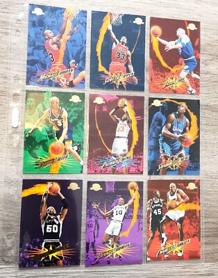 9 x Skybox Fire Michael Jordan Shaquille Rodman Lot NBA Trading Card Basketball 