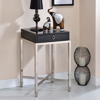 black high gloss lamp table