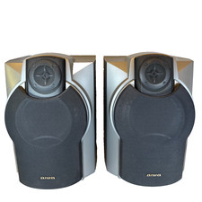 Set Of 2 Aiwa Front Speaker w/ Built-In Powered Subwoofer Model SX-WNA888