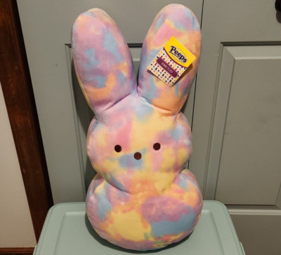 Peeps Large 24'' Rainbow Tie Dye Plush Bunny Easter 2022 *Read the Description*