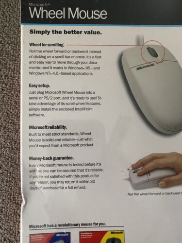 VTG Microsoft Mouse Wheel X04-75667 Sealed - Picture 4 of 11