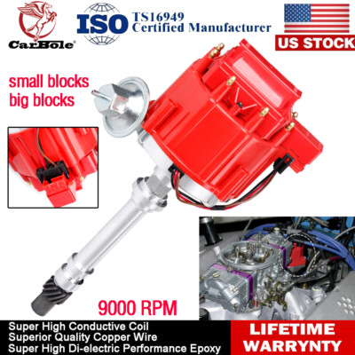 Racing For Chevy V8 HEI Distributor w/ 65K Volt High 9000RPM - 350 454 SBC BBC