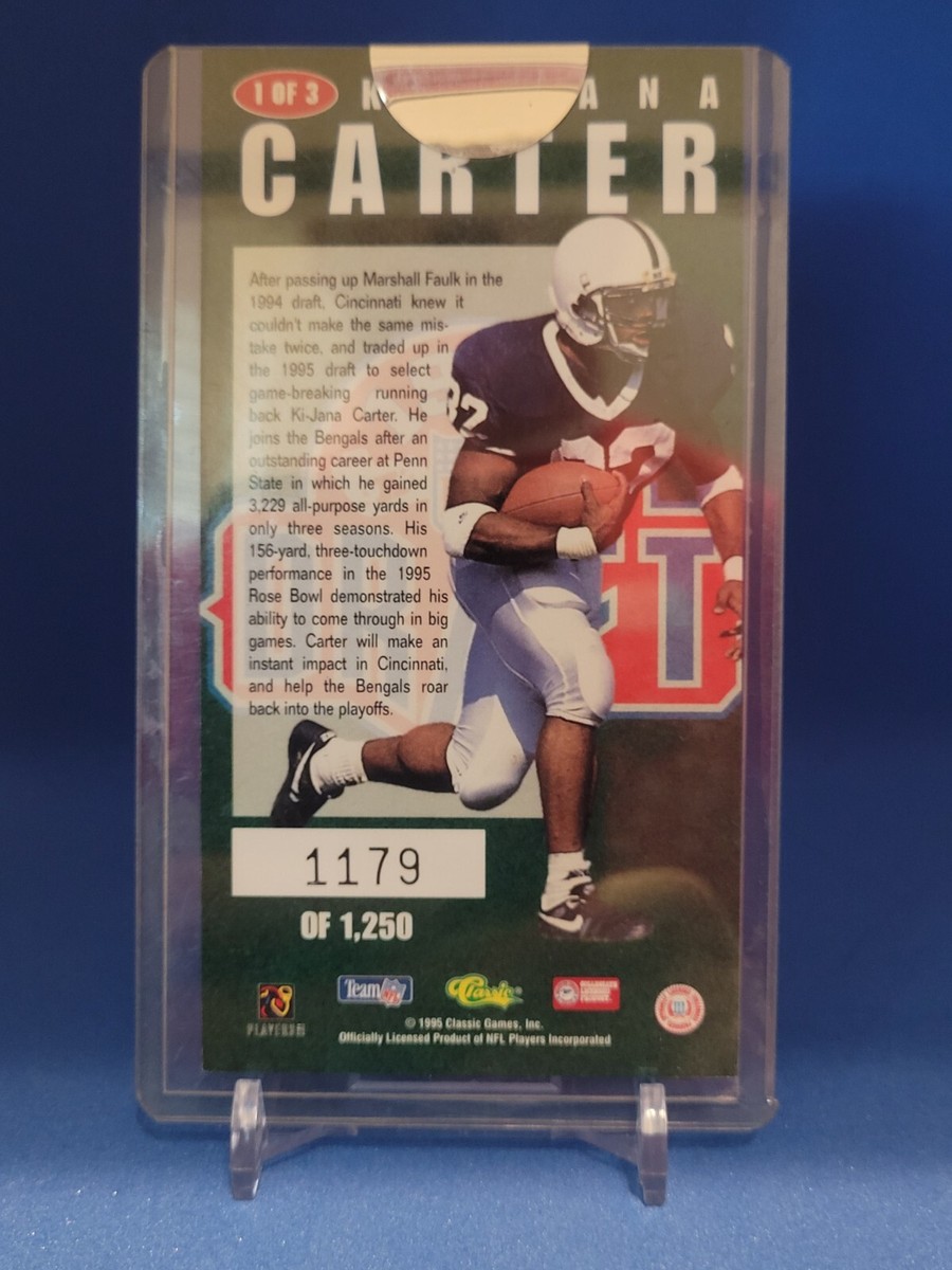 1995 Classic Draft Ki-Jana Carter Orange Jumbo Card 1179