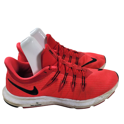 Nike Mens Quest AA7403-600 White Red Low Top Lace-Up Running Shoes Size