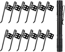 20 Pieces Replacement Flashlight Clip for Removable Accessories, Black Pocket Cl