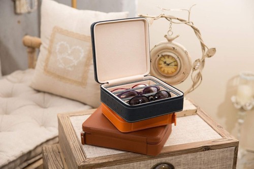 3 Slots PU Leather Eyeglasses Storage Box Sunglasses Box Jewelry Display Case... - Picture 7 of 9