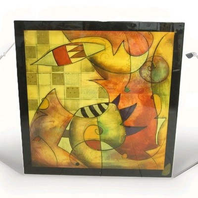 Eric Waugh (1963, American, CONTEMPORARY) ABSTRACT ACRYLIC PAINTING 43''sq