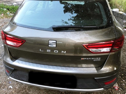For SEAT LEON ST ESTATE 2013 ONWARDS Chrome Rear Bumper Protector GLOSSY S.STEEL - Picture 4 of 9