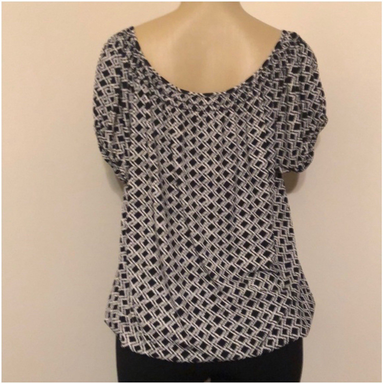 Max Studio Tank Patterned Sleeveless Gathered Blo… - image 2