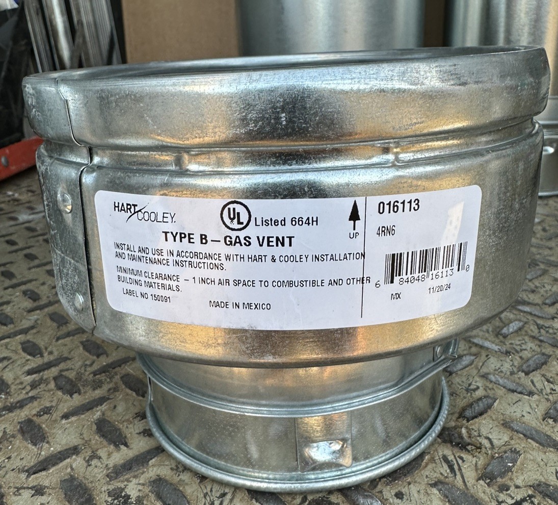 Hart & Cooley Type B Gas Vent 4” to 6” increaser