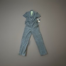 Gray Pinstripe Women's Short-Sleeve Two Piece Suit Vtg Deadstock NWT Sz 8