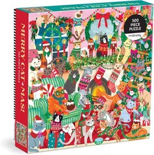Merry Catmas 500 Piece Family Puzzle Other by Galison
