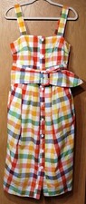 Christopher John Rogers Target Multicolor Plaid Midi Dress Gingham Sz 2 NWT