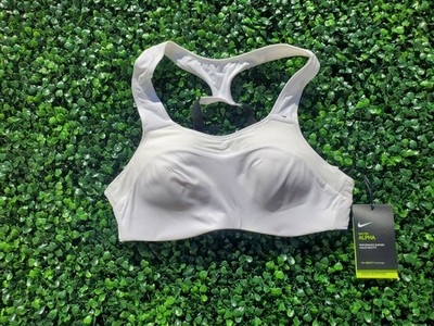 Nike Women's Alpha High Support Dri-Fit Sports Bra White Size Small A-C   NEW