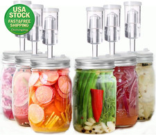 Fermentation Lids Set for Wide Mouth Jars 6 Stainless Steel Airlocks Kits