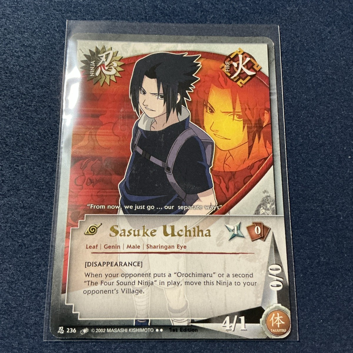 Naruto CCG Sasuke uchiha #236 Rare 1st Edition Gold Text | eBay