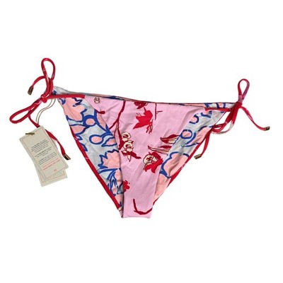 Maaji NWT Reversible Bikini Bottom Large L Pink Floral Blue Colombia Swim Rare