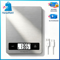 KüChenwaage Digital Edelstahl Wiederaufladbar 5Kg 11Lbs FüR Kochen Backen
