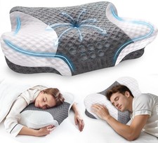 Cervical Neck Pillow for Pain Relief Sleeping, Contour Memory Foam Pillows, Ergo