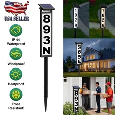 Solar LED Lighted Address Sign House Numbers for Outdoor Yard Home Waterproof