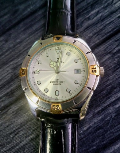 Reloj de buceo Festina Vera Pelle Swiss 6077 vintage raro para hombre - Imagen 2 de 9