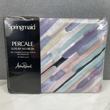 Vtg Springmaid 1 King Flat Percale Sheet Andre Richard Silver Shadows II -NEW