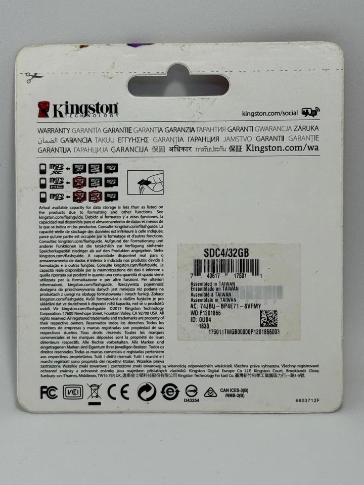 Kingston microSDHC SDC4/32GB Class 4 Flash Card + SD Adapter - Image 3 of 3