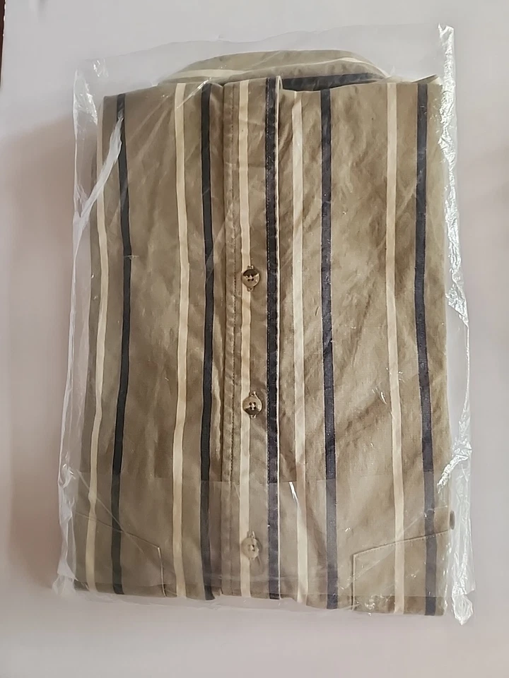 Camisa De Colección Remington Western Abotonada Azul Marino Tostado Blanco Rayas Mediana Nueva  Foto 2 de 4