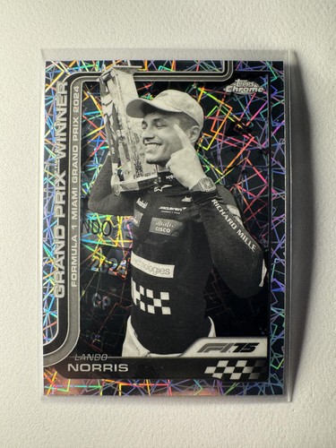 2025 Topps Chrome Formula 1 #98 Lando Norris Black & White Lazer Refractor