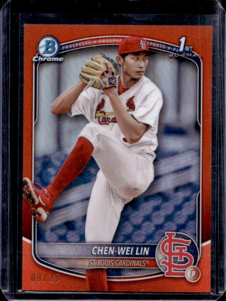 2025 Bowman Chen-Wei Lin Chrome Orange Refractor 1st #8/25 Cardinals