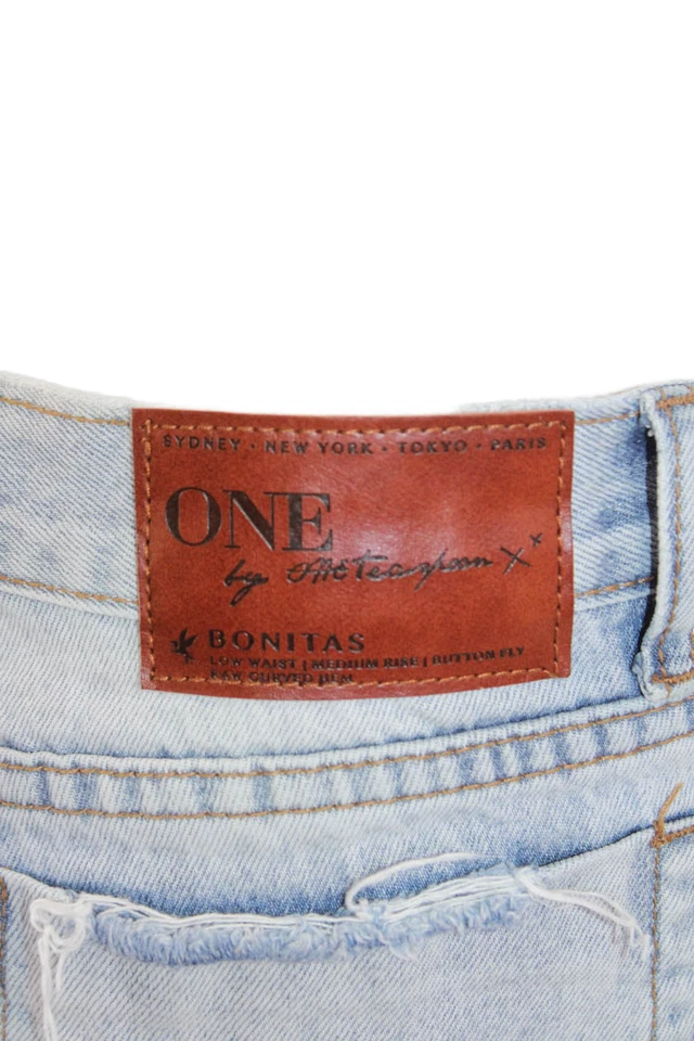 Одна за одной чайная ложка женщин заниженной бахрома джинсовой ткани короткие шорты синий размер 25 - Изображение 4 из 4