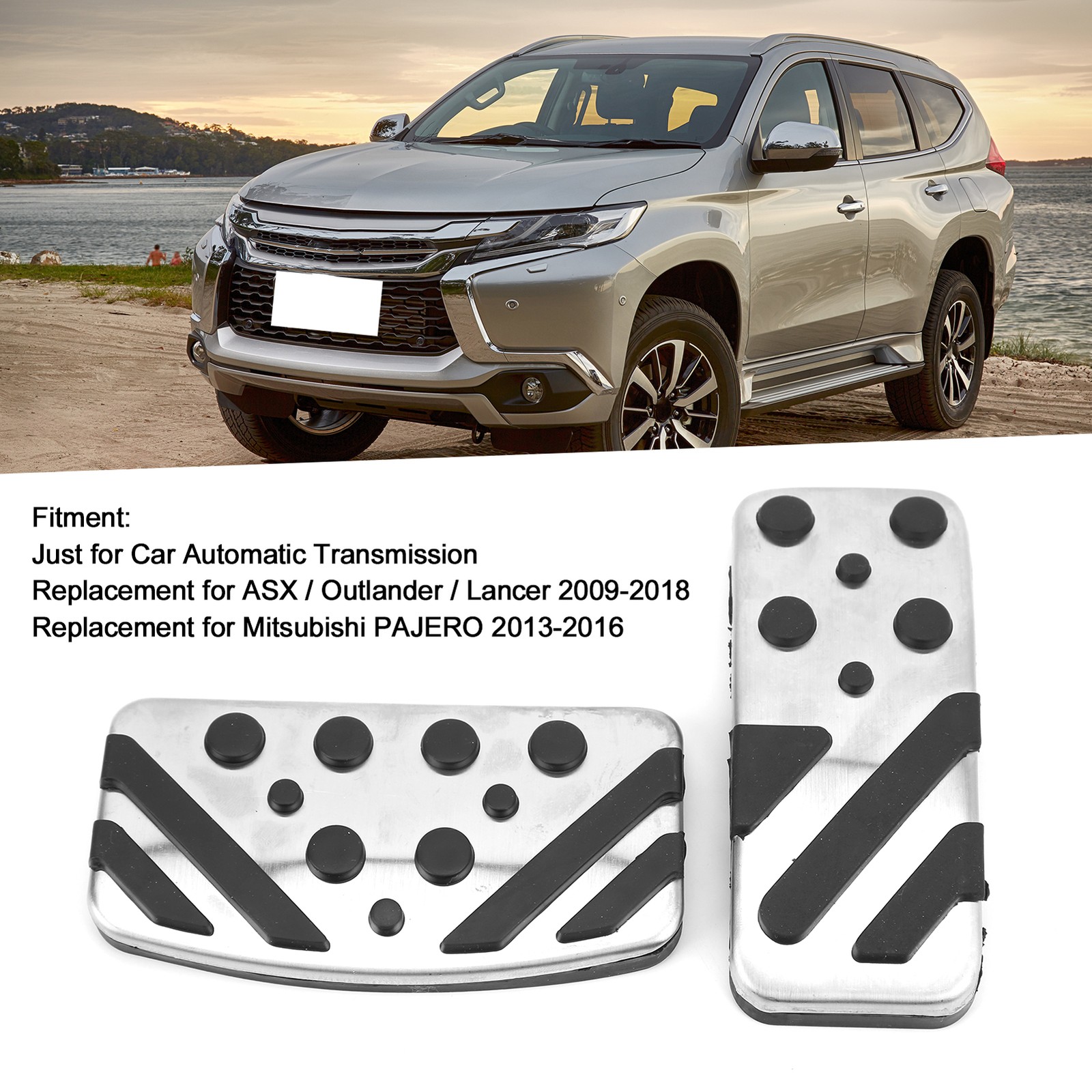 Accelerator Pad 2PCS Brake Pedal Replacement For PAJERO Automatic Transmission.