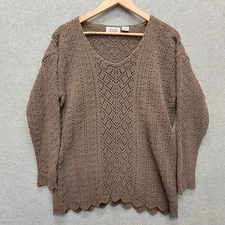 Sostanza Crocheted Sweater Women's Cotton Silk Natural Fiber Casual Wear Size M