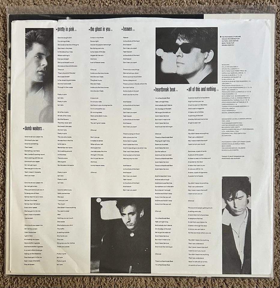 The Psychedelic Furs- All of This and Nothing (1988) with Hype EX cond - Image 3 of 4