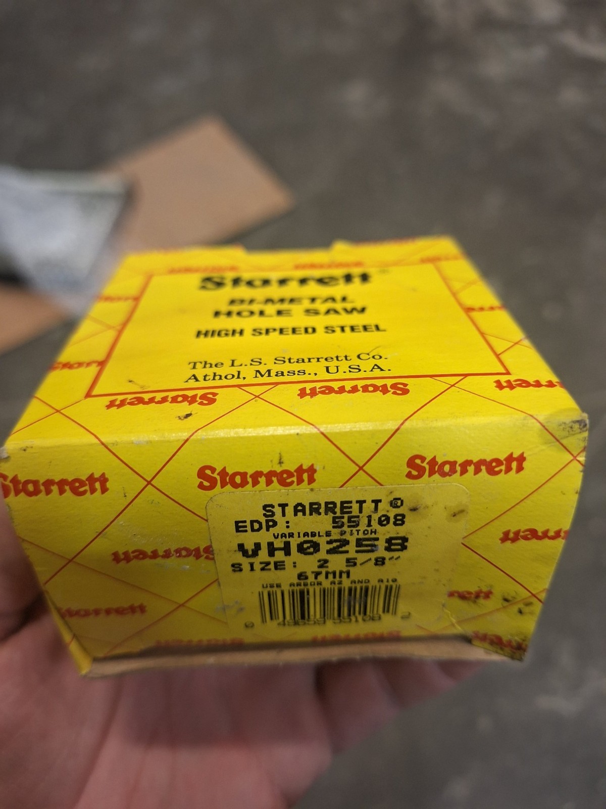 Starrett VH0258 Bi-Metal Hole Saw 2-5/8" 67mm EDP 55108 New