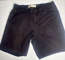 Route 66 Relaxed Shorts Men 36 Black Denim Pocketed Button Baggy Y2K Skater