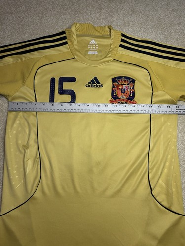 Spain 2008 Euros Away Sergio Ramos #15 Men’s Medium Gold Jersey EUC - Picture 8 of 11