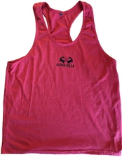 MEN'S TANK TOP: Stringer Alpha Killa Bodybuilding Physique Muscle Red MEDIUM M